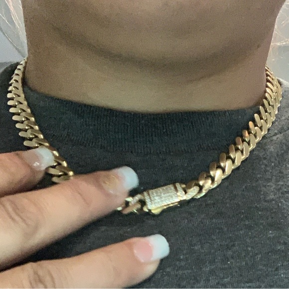 10k CADENA MÓNACO TOTALMENTE ORO 10k 7mm DE 18” - Picture 2 of 7